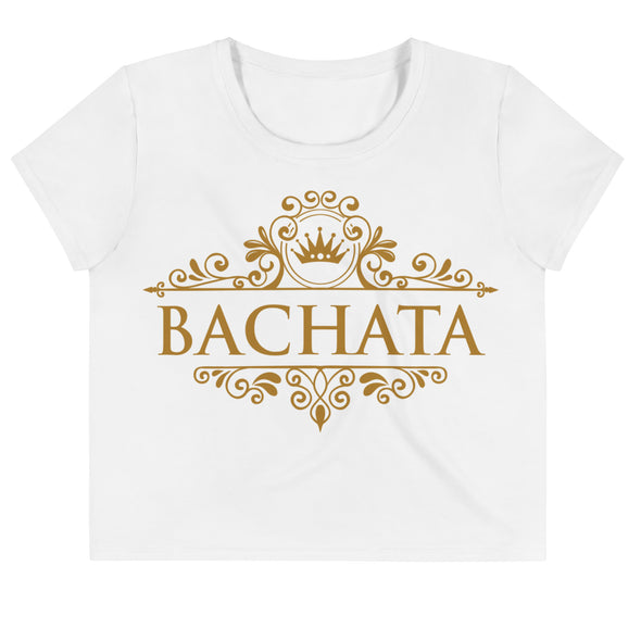 Bachata Gold White Crop Tee