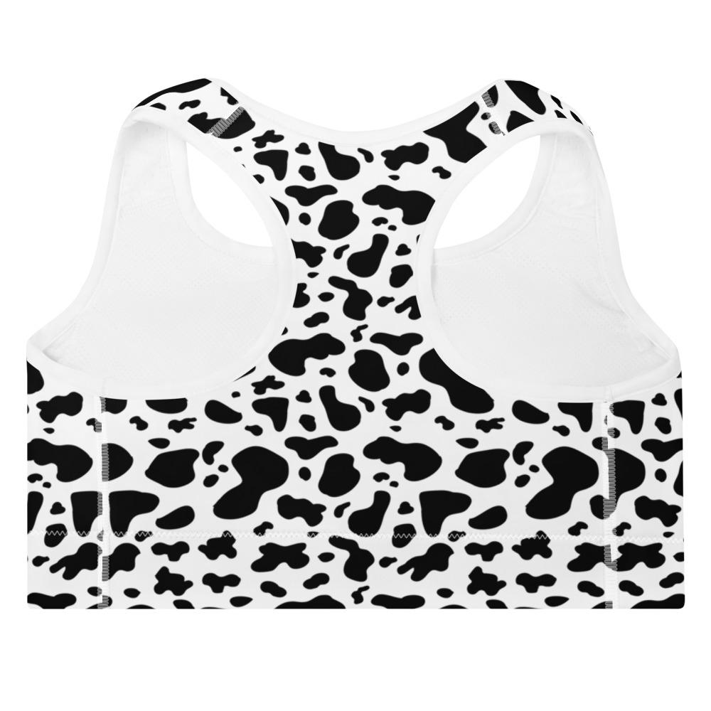 La Mucca Cow Print Padded Sports Bra│Best sports bras for dancers –  Infinity Dance Clothing