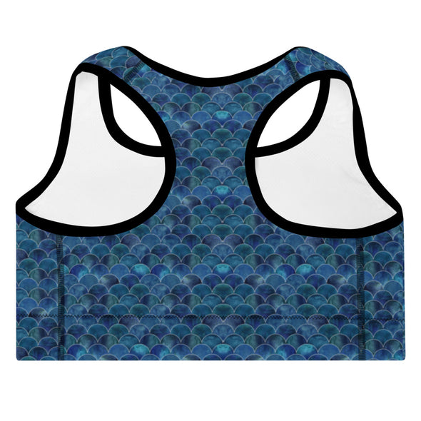 Escamas Azules Padded Sports Bra - Infinity Dance Clothing